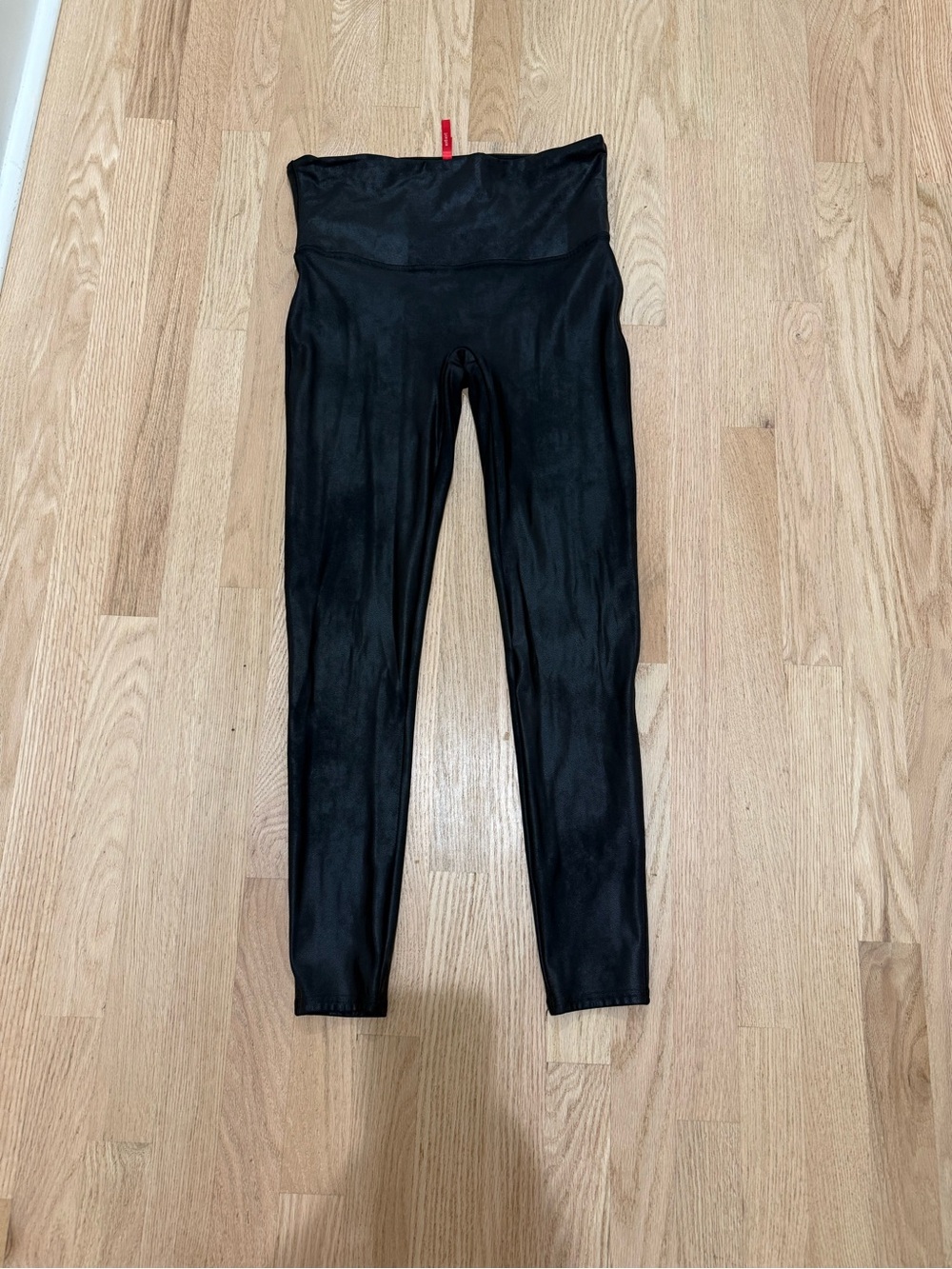 SPANX Black High-Waist Faux Leather-Look Leggings